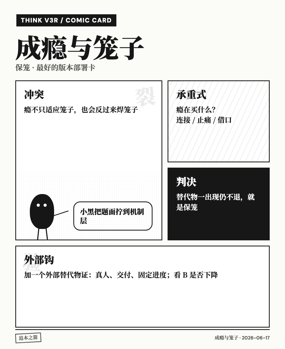 成瘾与笼子 漫画卡