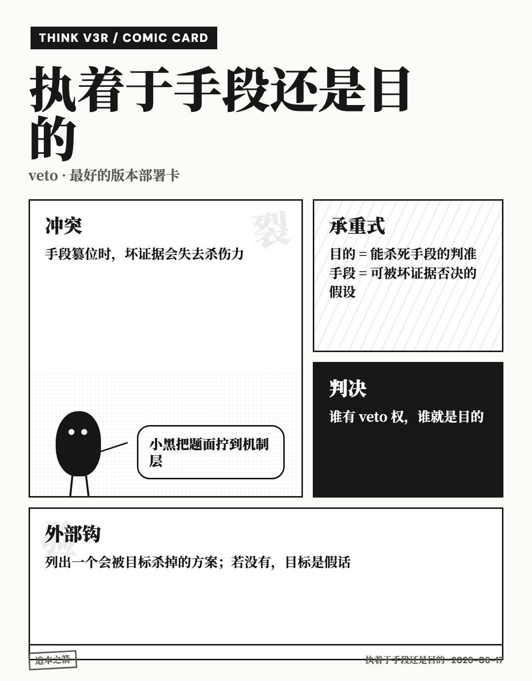 执着于手段还是目的 漫画卡