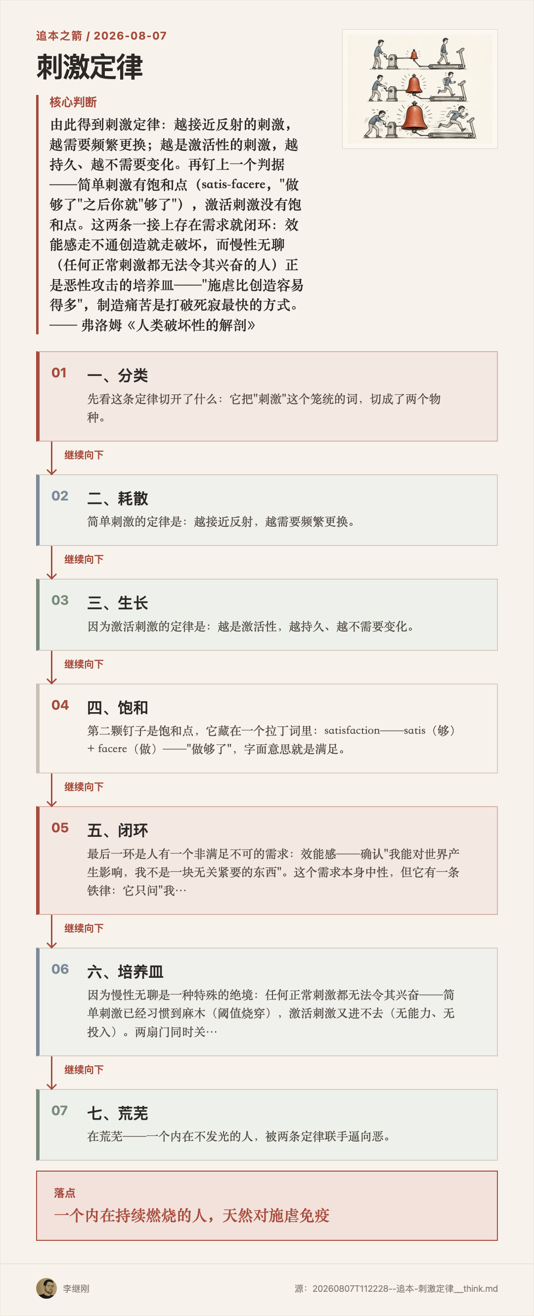人转动铃铛和跑步机的曲柄，机器越来越快